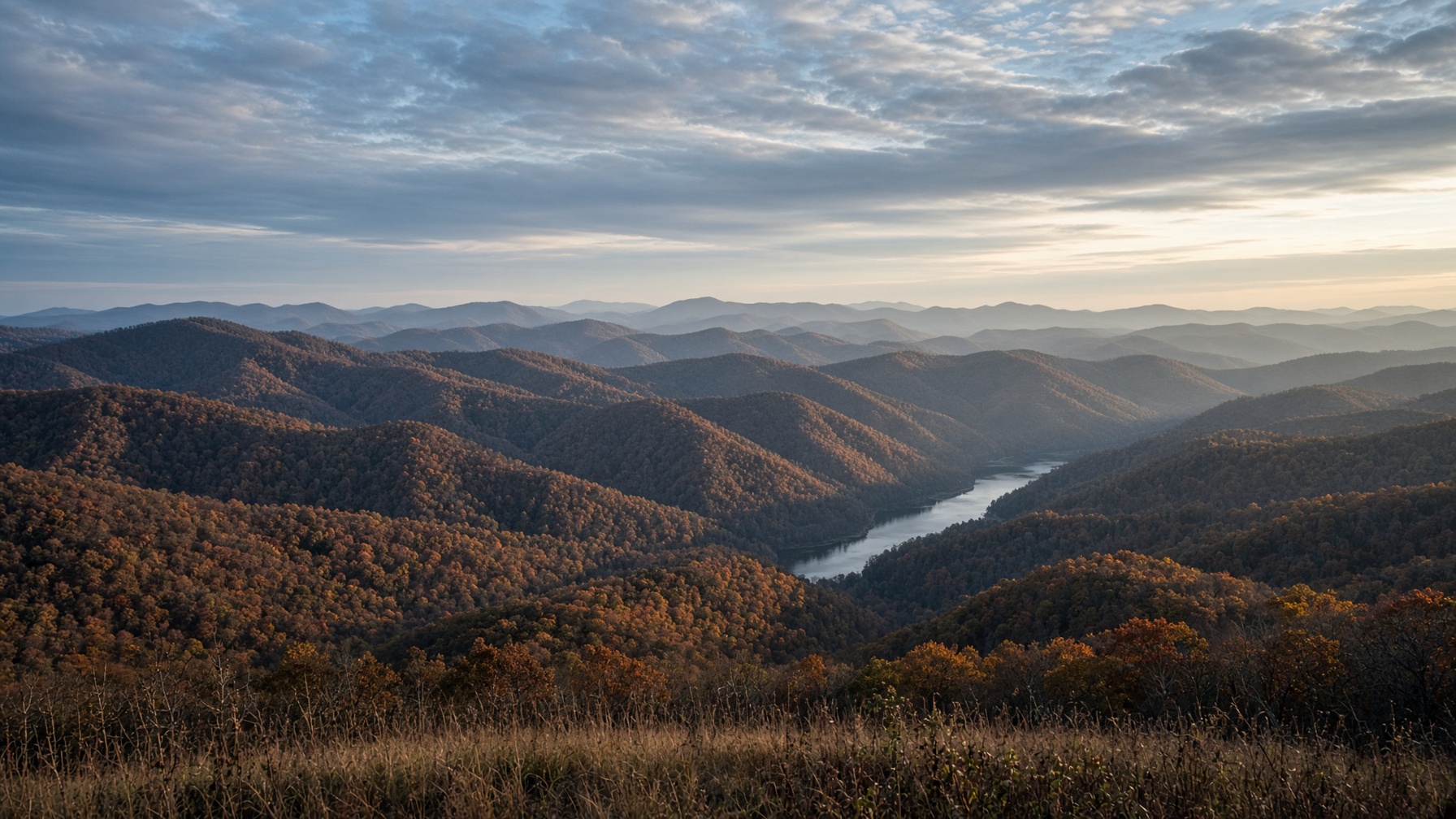 Rolling ridgelines at last light